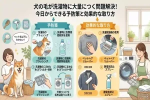 犬の毛が洗濯物に大量につく問題解決！今日からできる予防策と効果的な取り方
