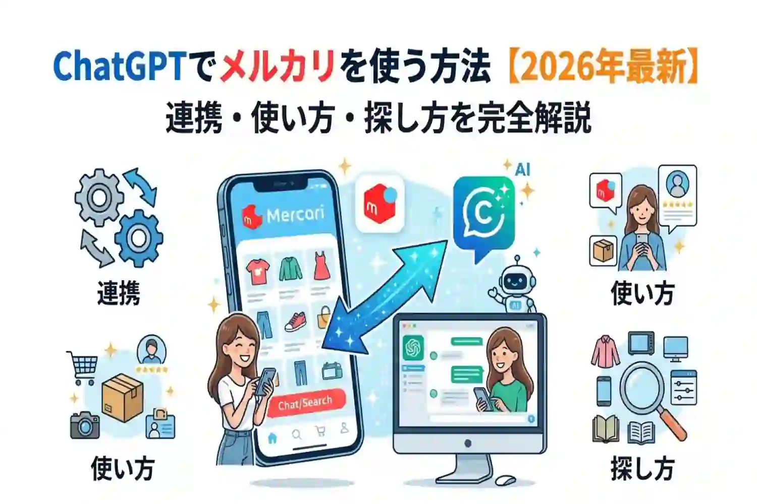 ChatGPTでメルカリを使う方法【2026年最新】連携・使い方・探し方を完全解説